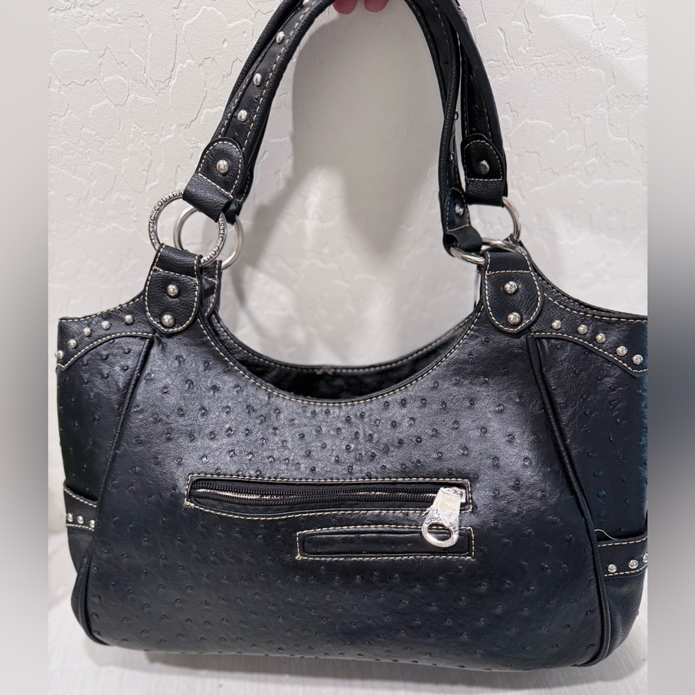 RUSTIC COUTURE Studded Black and Brown Handbag - NEW w/ Tags - Picture 2 of 8